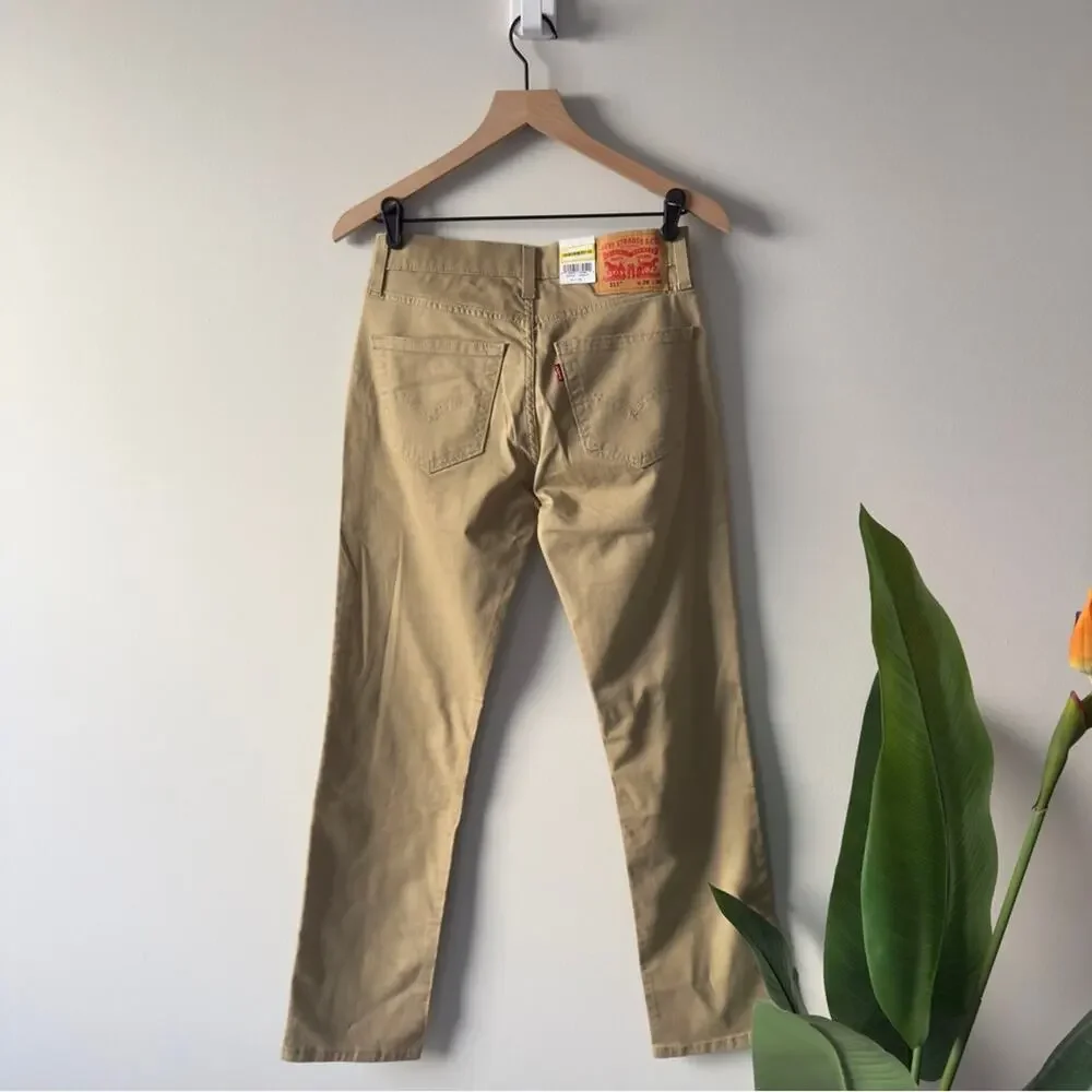 Levi’s 511 Slim All Seasons Tech Pants Tan Straight-Leg Stretch 28x30 Pockets
